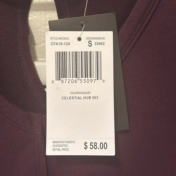 Small, plum sweater with small back cutout. - Picture 3 of 5